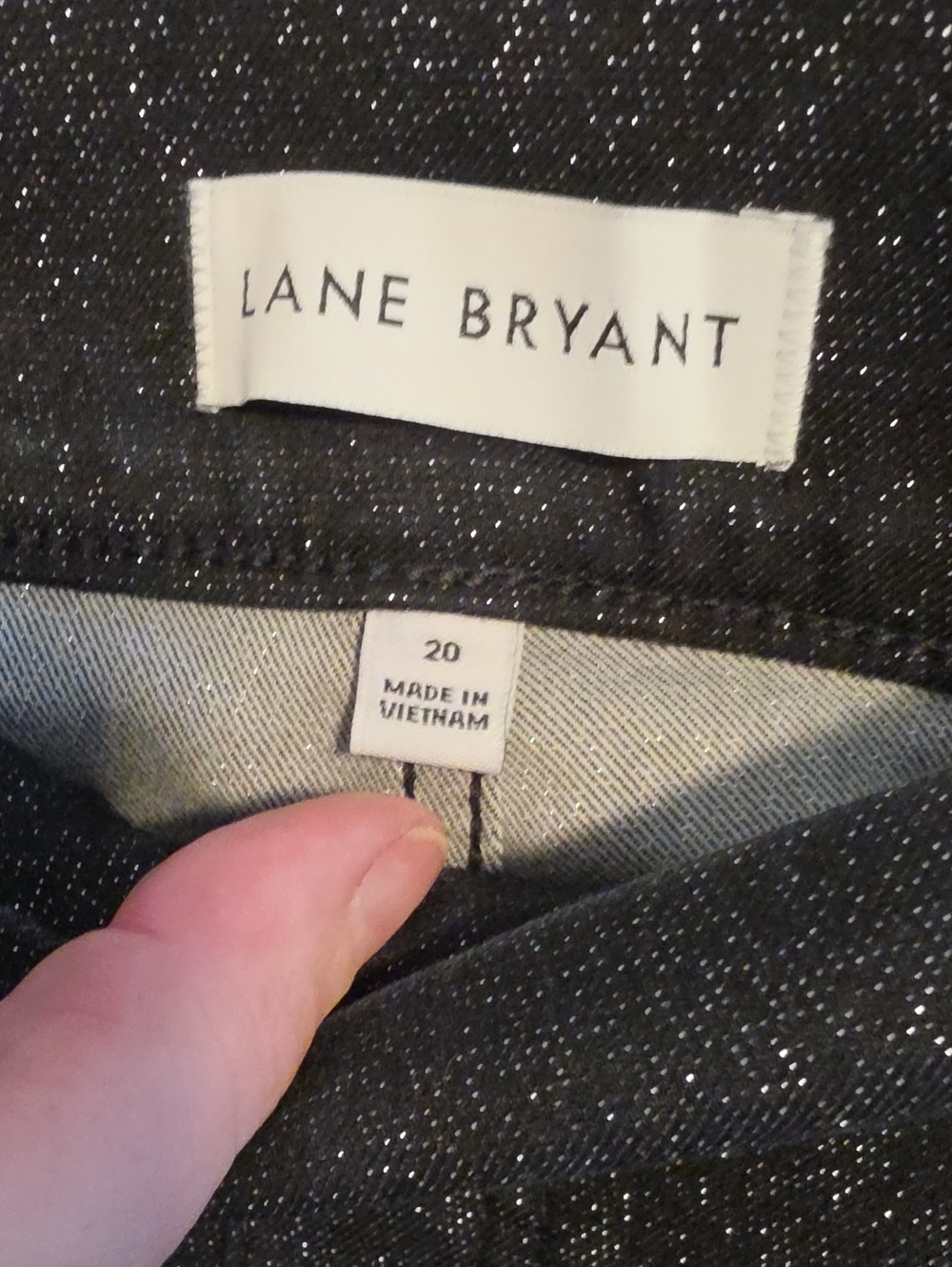 Lane Bryant Women's Black Smooth Non-transfer Sparkle Ponte Pants 20w - Picture 8 of 9
